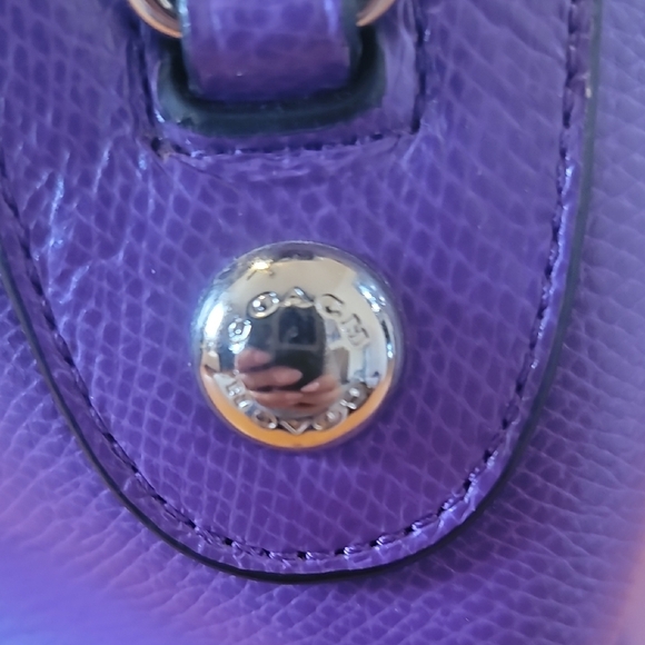 Coach Vibrant Purple Leather Satchel - Picture 11 of 16